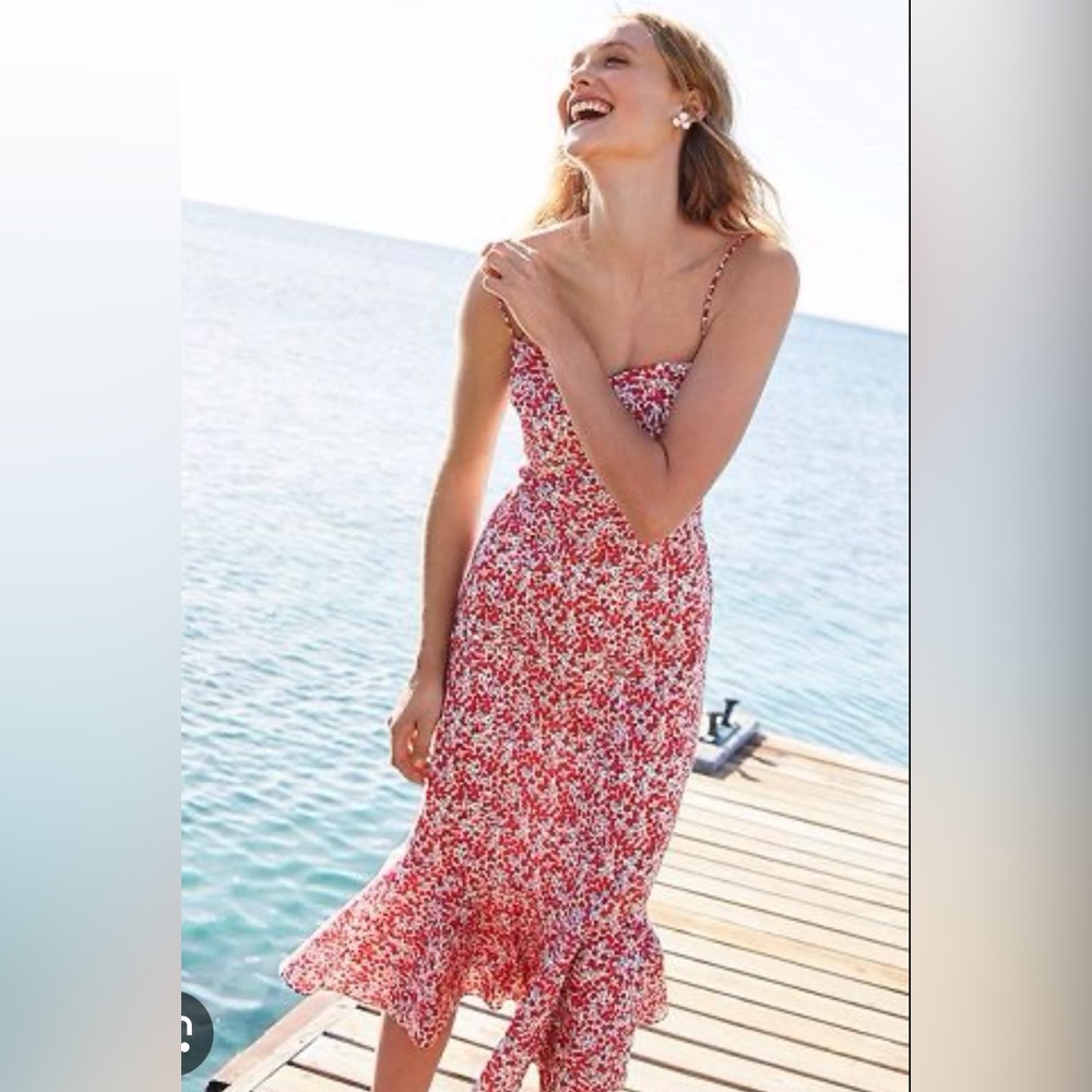 J. Crew Red and White Liberty Dress